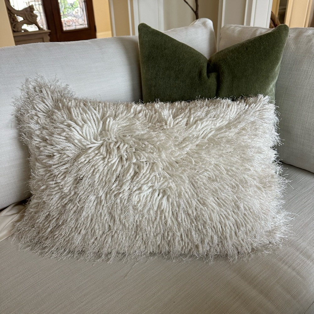 Pillow Covers - Fringed Throw/Toss Pillows - Set of 2 Lumber - Winter Home Decor